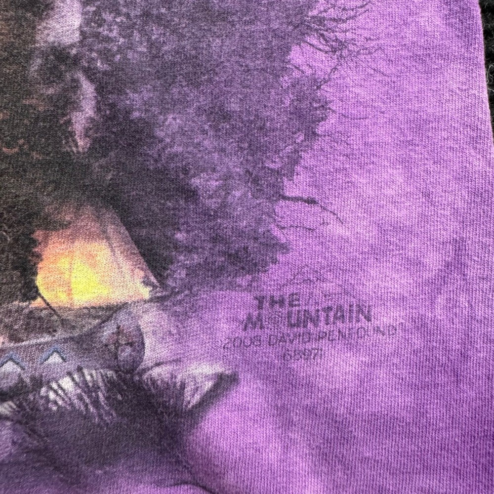 The Mountain Purple Tie Dye Wolf Native American Spirit T-Shirt Mens Medium 2008 - Picture 8 of 13